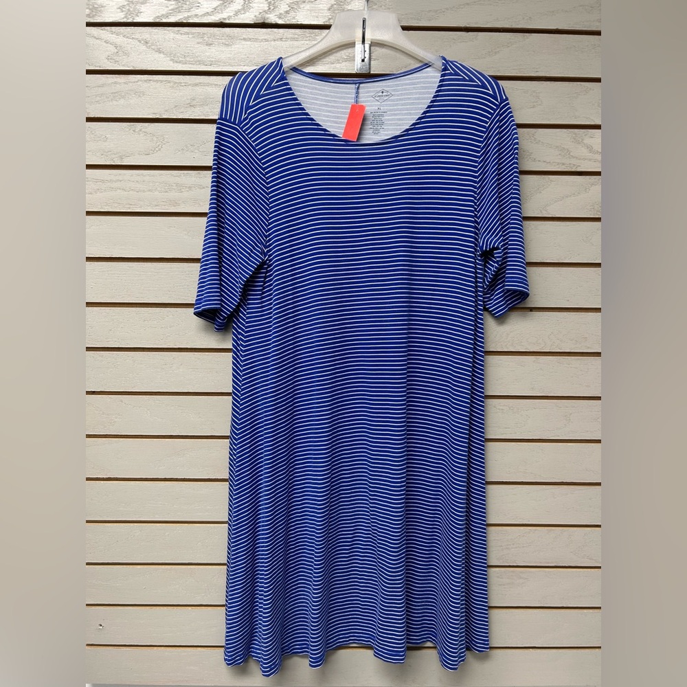 St. John's Bay Navy and White Striped Top